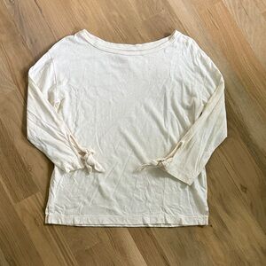 Madewell Cotton and Linen Blend Cream Top